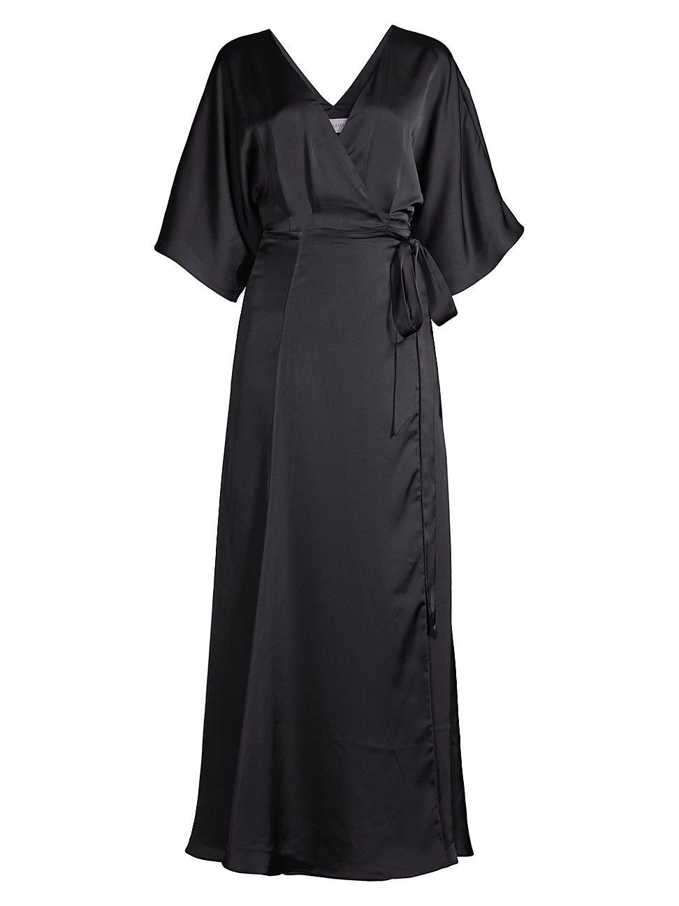 Fame & Partners The Leiah Wrap Dress in Black | Stylemi