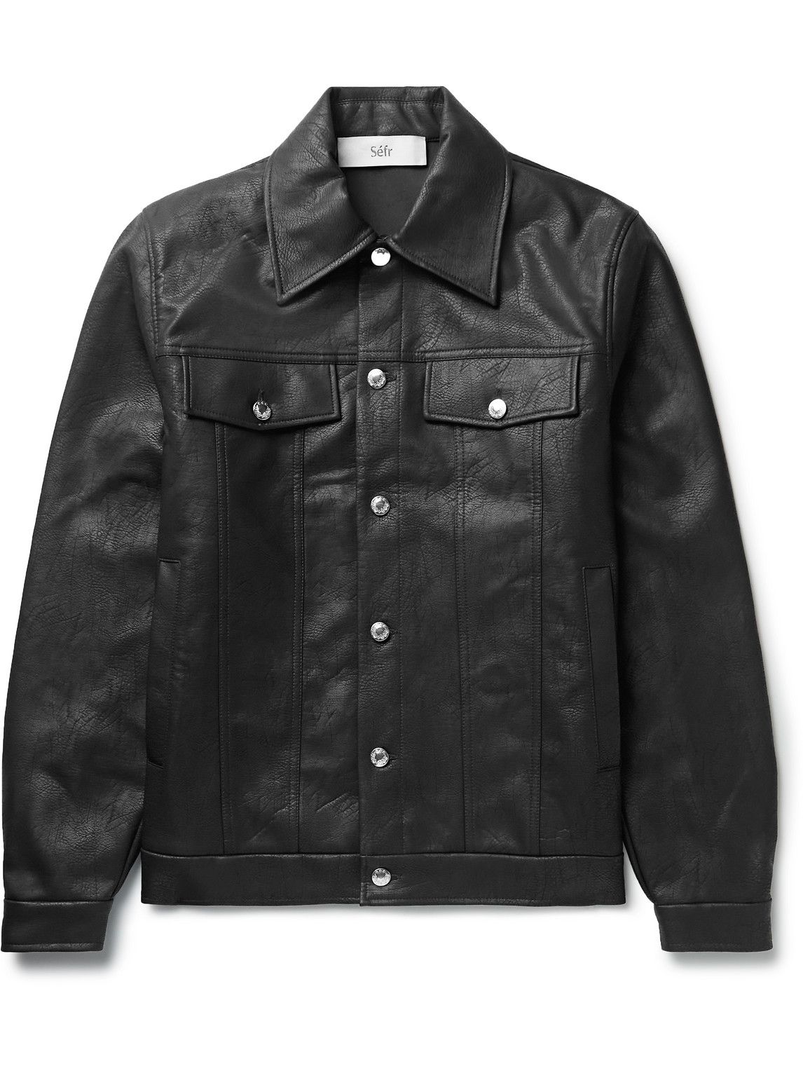 Séfr Dante Faux Leather Jacket in Black | Stylemi