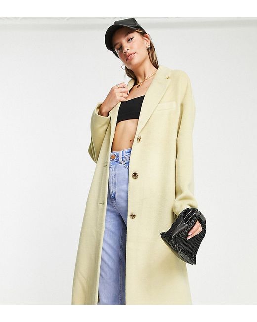 Topshop Tall chuck on coat in sage- in Green