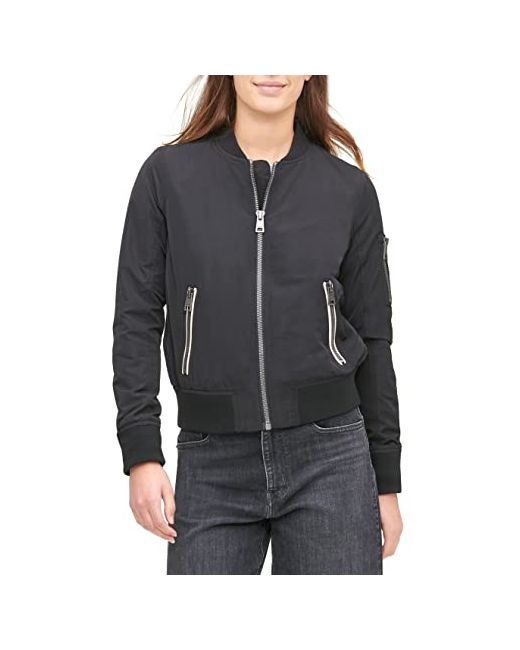 Levi's Melanie Bomber Jacket Standard Plus Sizes in Black | Stylemi