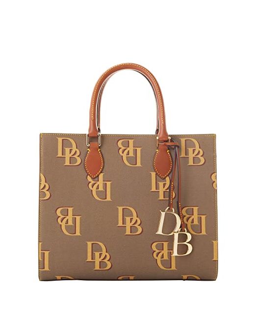 Dooney & Bourke Monogram Janine Top Handle Bag in Brown | Stylemi