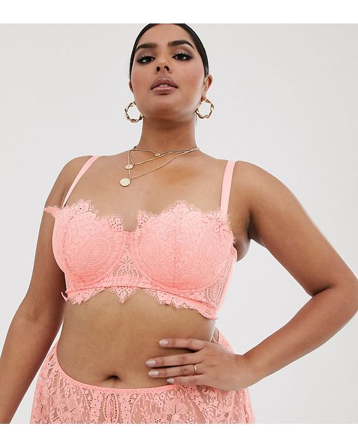 Figleaves Curve Adore Lace Bra With High Apex In Blue from ASOS