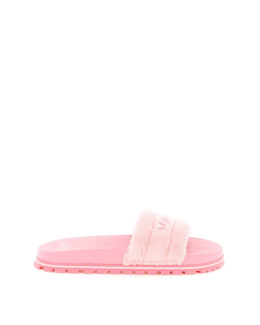 Marc Jacobs the MARC JACOBS THE TERRY SLIDES in Pink | Stylemi