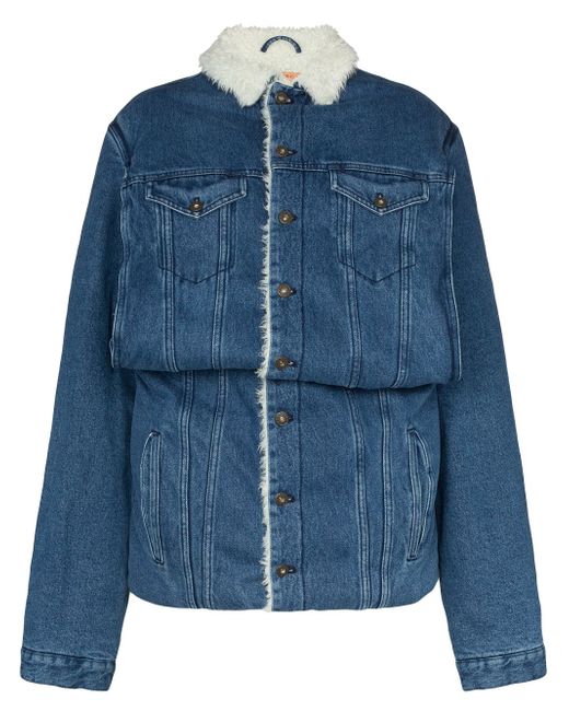 Y / Project sheepskin lined denim jacket in Blue | Stylemi