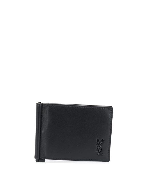 Saint Laurent money clip bi-fold cardholder in Black | Stylemi