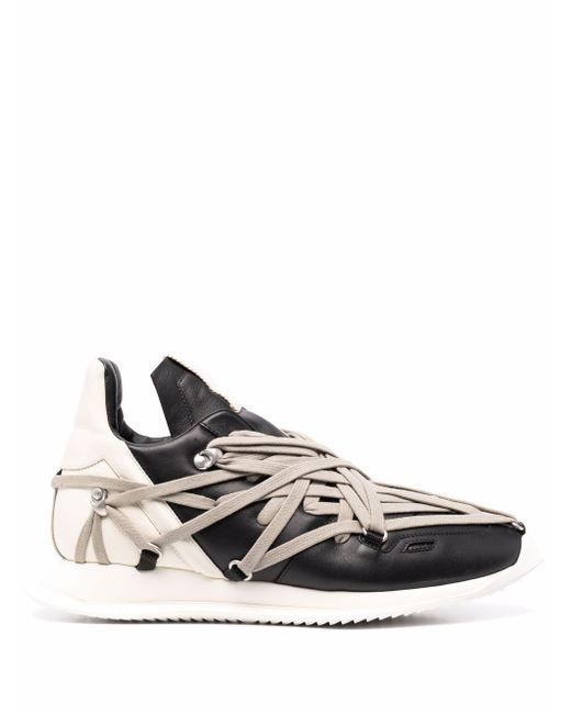 Rick Owens gethsemane megalace runner trainers in Black | Stylemi