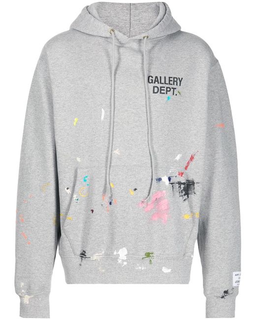 Gallery Dept. GALLERY DEPT. paint splatter hoodie in Gray | Stylemi