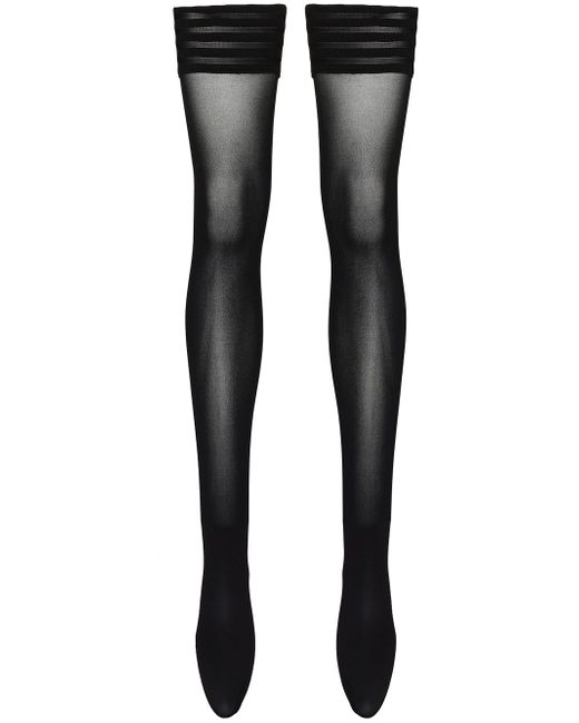 Wolford semi-sheer stockings in Black | Stylemi