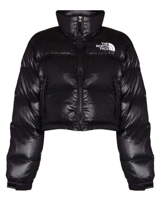 The North Face Nuptse cropped puffer jacket in Black | Stylemi