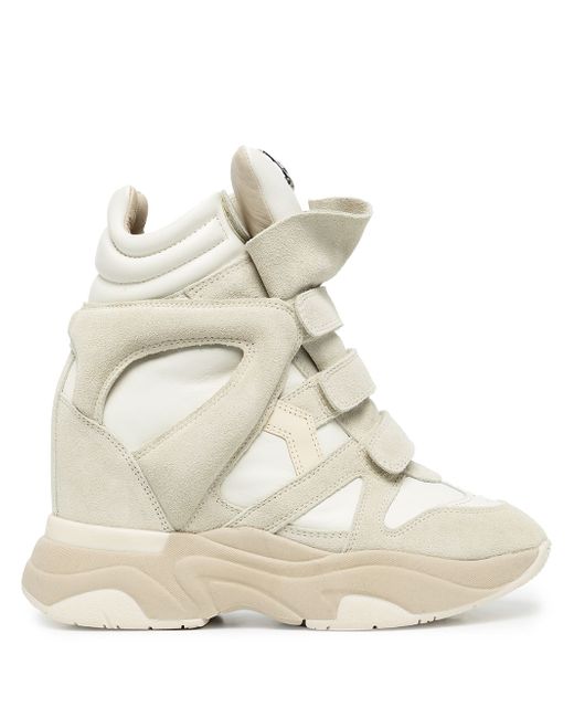 Isabel Marant Balskee wedged sneakers in White | Stylemi