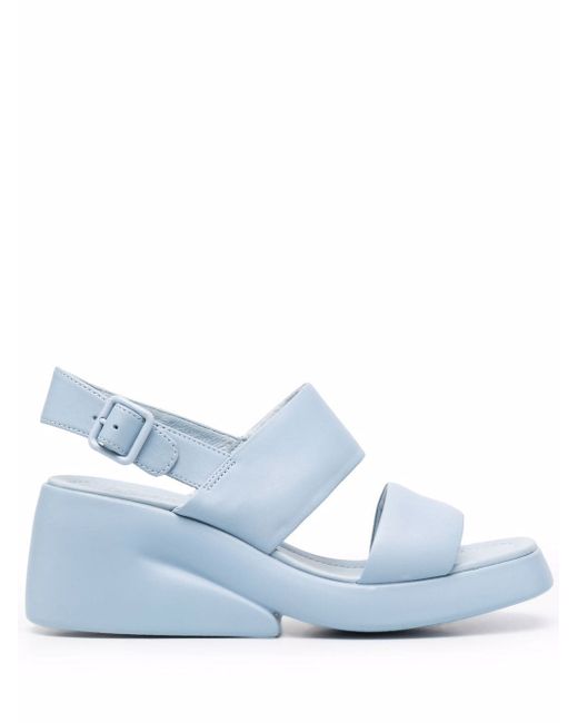 Camper Kaah chunky leather sandals in Blue | Stylemi