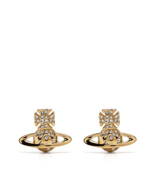 Vivienne Westwood Ismene Orb Gold-tone Stud Earrings in Green | Stylemi
