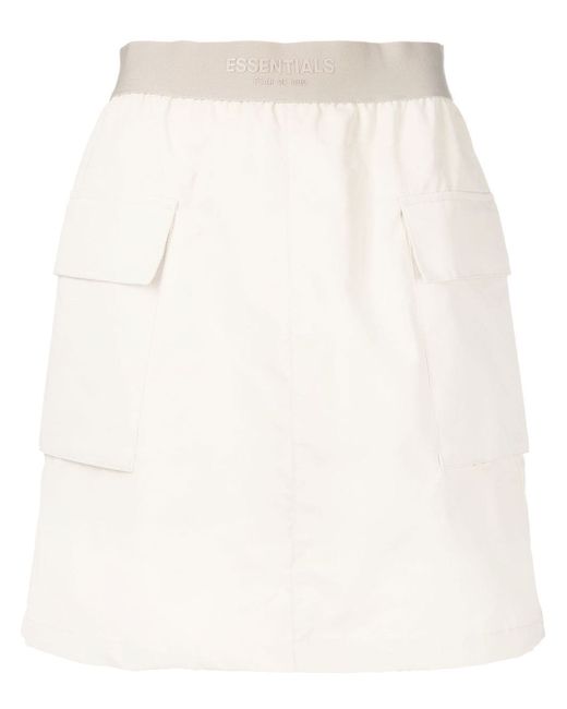 Fear of God ESSENTIALS A-line cargo mini skirt in Brown | Stylemi