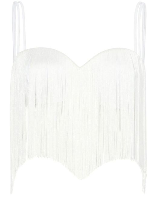 Proenza Schouler fringe-detail bralette top in White