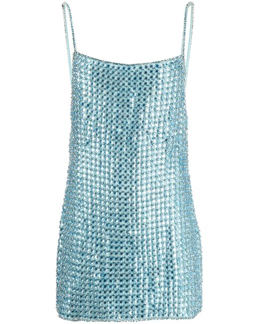 Retrofete Leona crystal-embellished dress in Blue