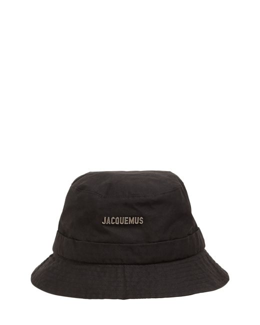 Jacquemus Le Bob Gadjo Cotton Logo Bucket Hat in Black | Stylemi
