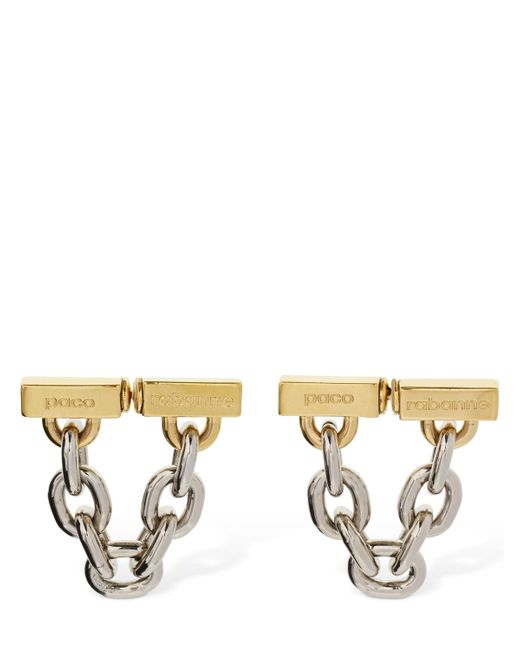 Paco Rabanne Xl Link Chain Earrings in Golden