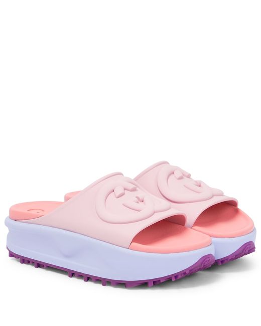 Gucci Miami Interlocking G platform sandals in Pink | Stylemi