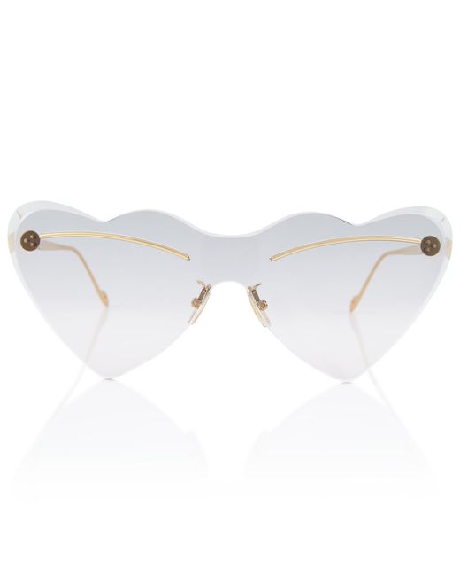 Loewe Paulas Ibiza heart-shaped sunglasses in Golden | Stylemi