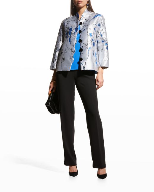 Caroline Rose Women's Bluebell Jacquard Boxy Jacket