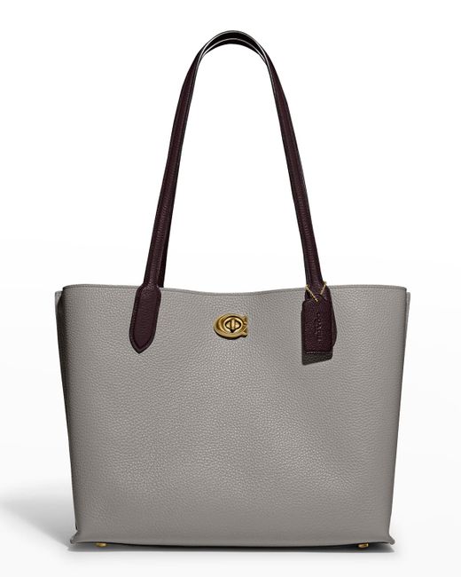 Coach Women's Willow Tote 24 In Colorblock With Signature Canvas Interior