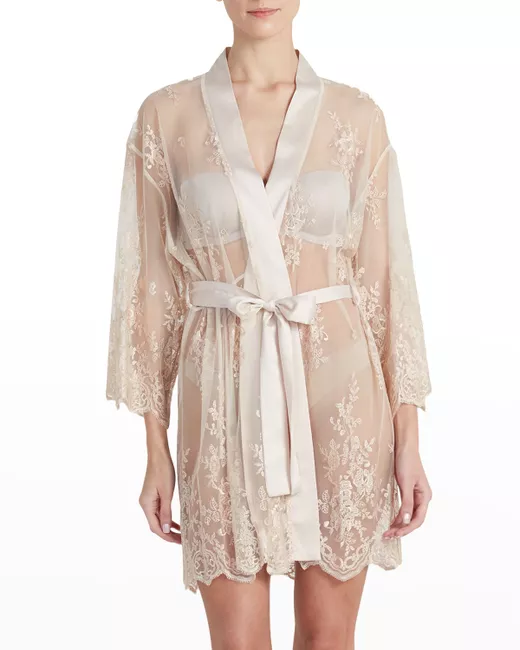 Rya Collection Women's Darling Sheer Lace Robe In At