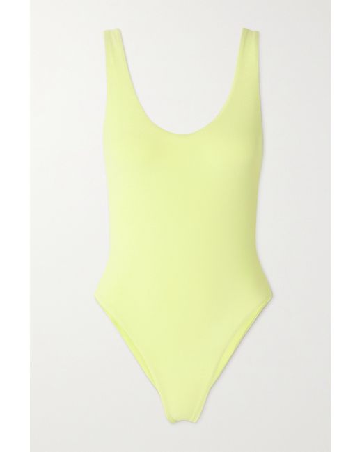 JADE Swim Contour Stretch-terry Swimsuit in Yellow | Stylemi