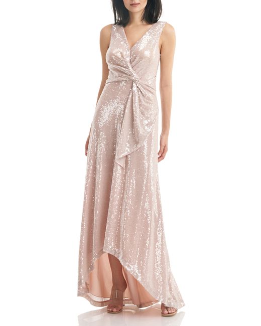 Kay Unger Women's Estella One Shoulder A-Line Satin Gown In At