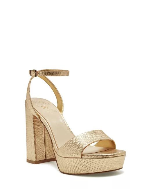 Vince Camuto Pendry Ankle Strap Platform Sandal in at in Silver | Stylemi