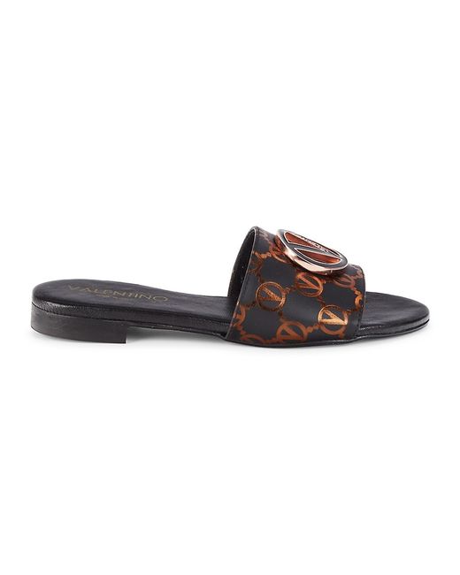 Valentino Bags by Mario Valentino Carrie Logo Slides Sandals in Black ...