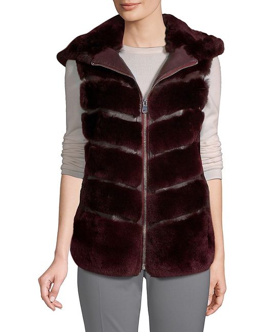 Wolfie Furs Made For Generationstrade Dyed Rex Rabbit Fur Hooded Vest ...
