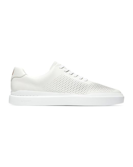 Cole Haan Grand Pro Rally Lasercut Leather Sneakers in White | Stylemi