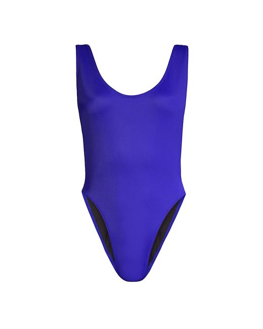 Norma Kamali Twist One-Piece Swimsuit in Purple | Stylemi