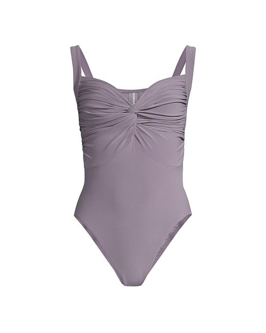 Norma Kamali Twist One-Piece Swimsuit in Purple | Stylemi