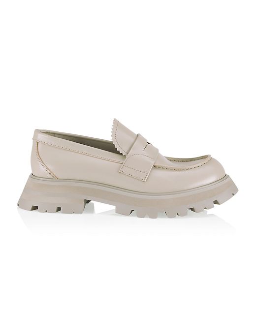 Alexander McQueen Lug-Sole Penny Loafers in Gray | Stylemi