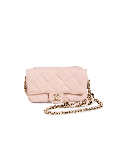 Chanel Circular Handle Wallet on Chain, Lamb Quilted