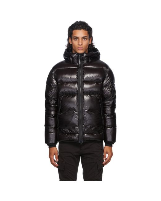 CP Company Down Hooded Jacket in Black | Stylemi