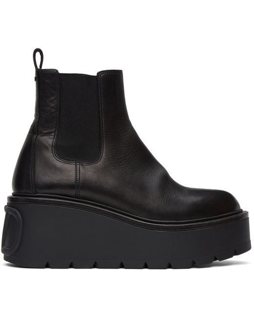 Valentino Garavani VLogo Platform Boots in Black | Stylemi