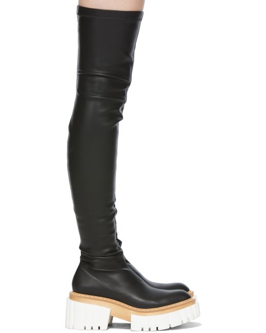 Stella McCartney Emilie Thigh-High Boots in Black | Stylemi