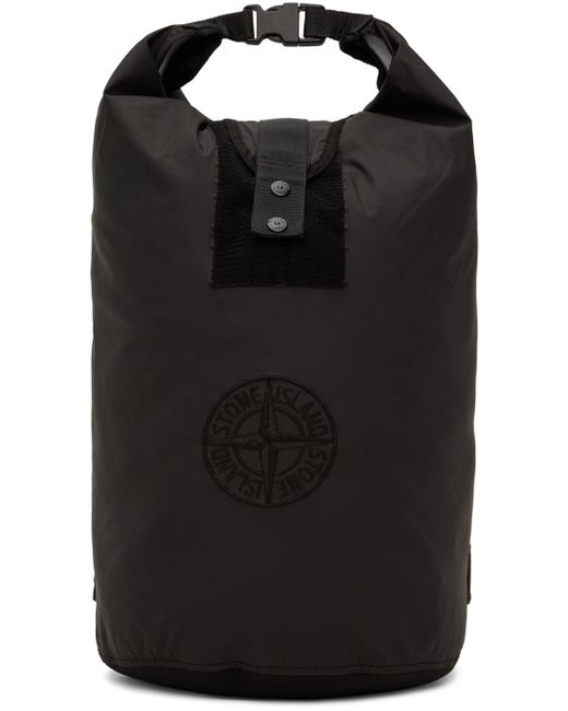 Stone Island Roll Top Backpack in Black | Stylemi